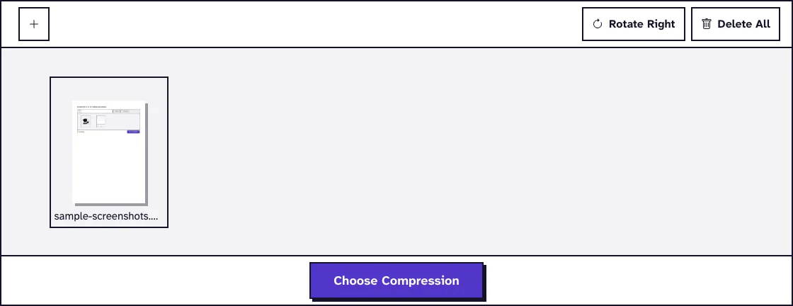 Compress PDF edit step with a file loaded in the browser but not yet uploaded, the last point to switch to offline software if you must compress a PDF without uploading it