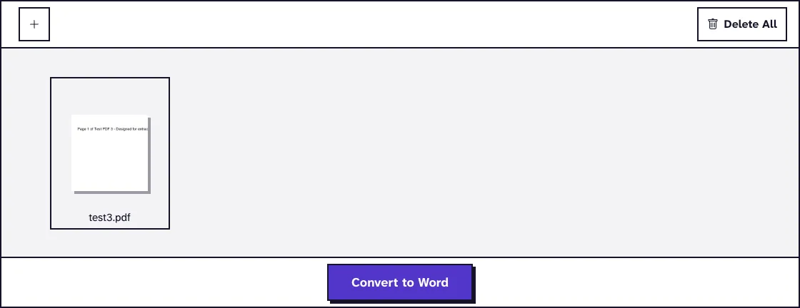 PDF to Word screen with a PDF loaded and the Convert to Word button, used to convert a resume PDF to Word for an ATS